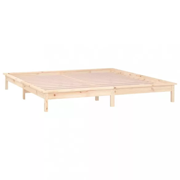 tömör fa ágykeret LED-ekkel 180x200 cm (Super King)
