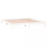 fehér tömör fa ágykeret LED-ekkel 180 x 200 cm (Super King)