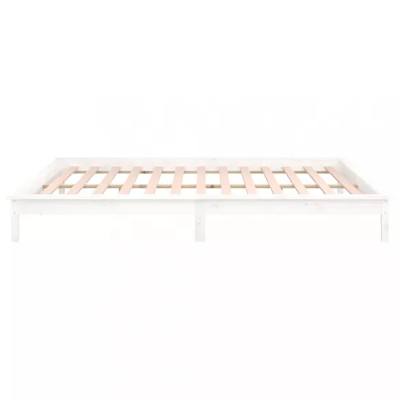 fehér tömör fa ágykeret LED-ekkel 180 x 200 cm (Super King)