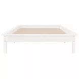 egyszemélyes fehér tömör fa LED-es ágykeret 90 x 190 cm