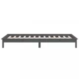 egyszemélyes szürke tömör fa LED-es ágykeret 90 x 190 cm