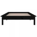 egyszemélyes fekete tömör fa LED-es ágykeret 90 x 190 cm