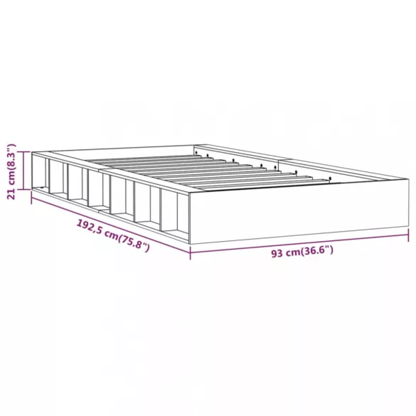 fehér tömör fa ágykeret 75 x 190 cm (Small Single)