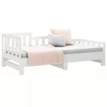 fehér tömör fenyőfa kihúzható kanapéágy 2x(90x190) cm