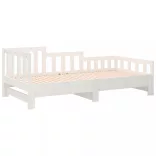 fehér tömör fenyőfa kihúzható kanapéágy 2x(90x190) cm