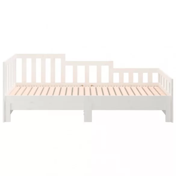 fehér tömör fenyőfa kihúzható kanapéágy 2x(90x190) cm