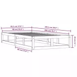 tömör fa ágykeret 90 x 200 cm
