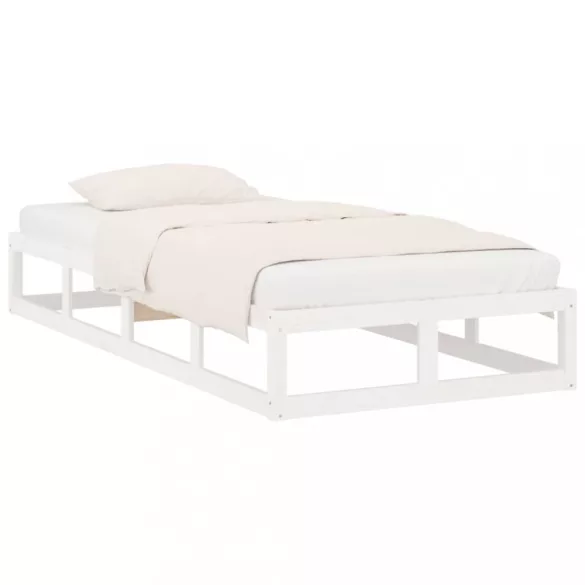 fehér tömör fa ágykeret 100x200 cm