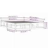 fehér tömör fa ágykeret 140x200 cm