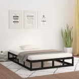 fekete tömör fa ágykeret 180 x 200 cm (Super King)