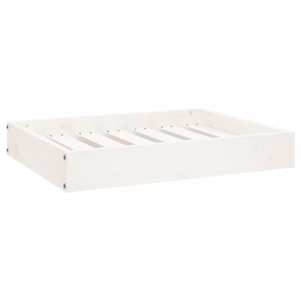 fehér tömör fenyőfa kutyaágy 61,5x49x9 cm