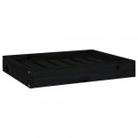 fekete tömör fenyőfa kutyaágy 61,5x49x9 cm