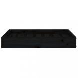 fekete tömör fenyőfa kutyaágy 61,5x49x9 cm