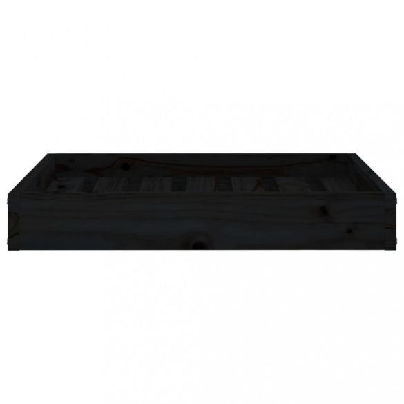 fekete tömör fenyőfa kutyaágy 61,5x49x9 cm