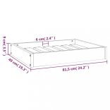 fekete tömör fenyőfa kutyaágy 61,5x49x9 cm