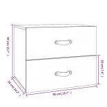 fehér falra szerelhető éjjeliszekrény 50 x 36 x 40 cm