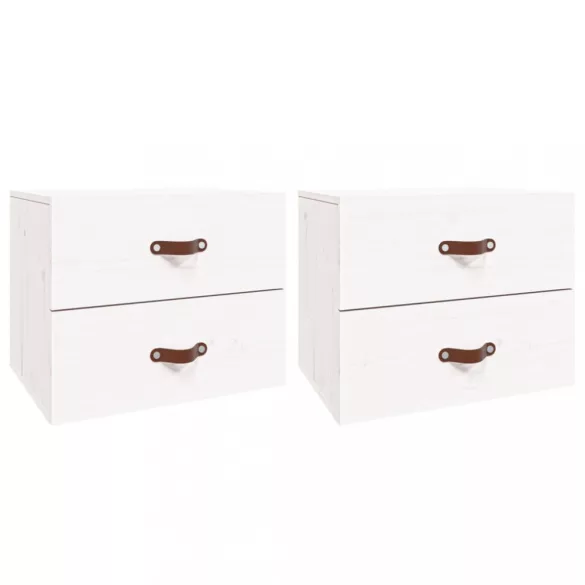 2 db fehér falra szerelhető éjjeliszekrény 50 x 36 x 40 cm