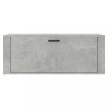 betonszürke szerelt fa fali cipőszekrény 100x35x38 cm