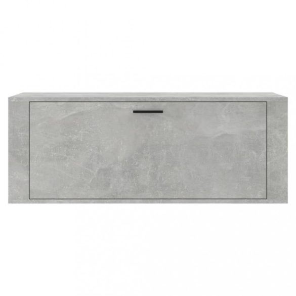 betonszürke szerelt fa fali cipőszekrény 100x35x38 cm