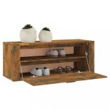 füstös tölgy színű szerelt fa fali cipősszekrény 100x35x38 cm