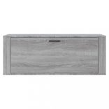 szürke sonoma színű szerelt fa fali cipősszekrény 100x35x38 cm