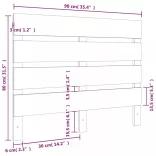 tömör fenyőfa fejtámla 90x3x80 cm