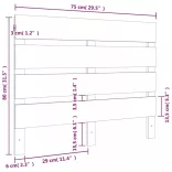 tömör fenyőfa fejtámla 75x3x80 cm