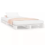 fehér tömör fenyőfa raklapágy 90 x 190 cm (Single)