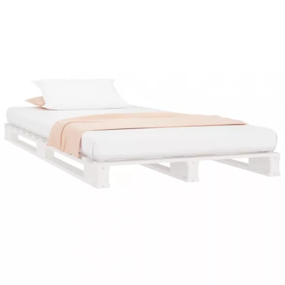 fehér tömör fenyőfa raklapágy 90 x 190 cm (Single)
