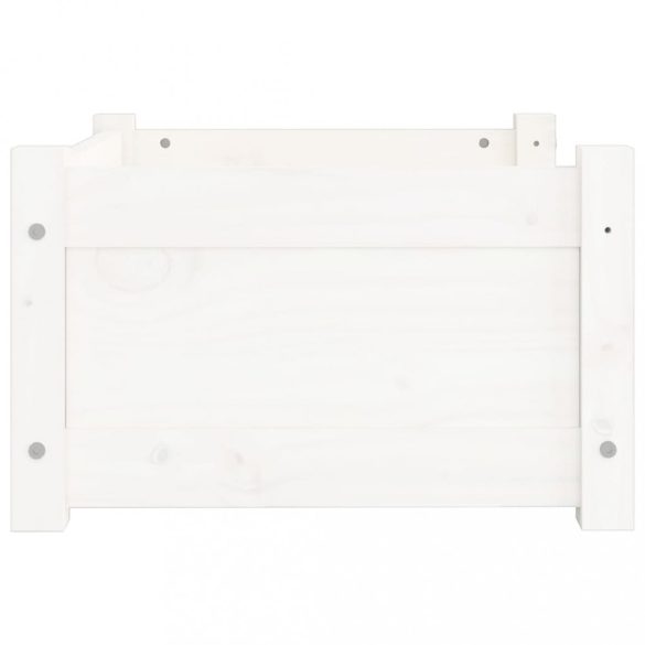 tömör fenyőfa kutyafekhely fehér 55,5 x 45,5 x 28 cm