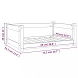 tömör fenyőfa kutyaágy 75,5x55,5x28 cm