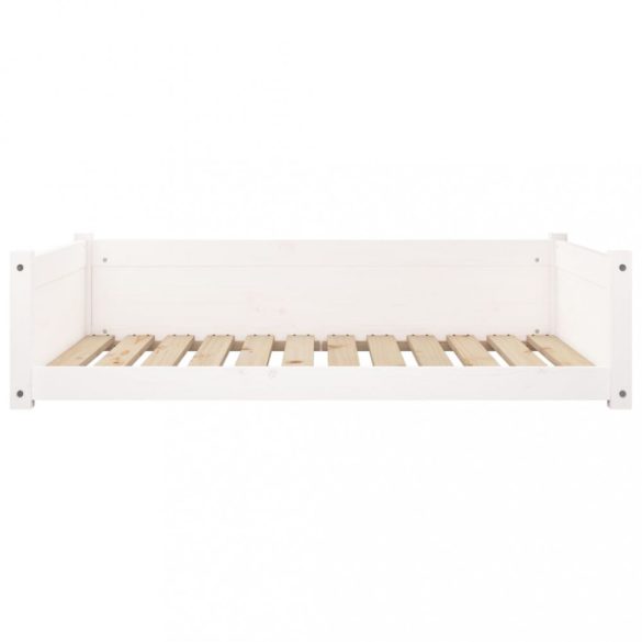 fehér tömör fenyőfa kutyaágy 105,5x75,5x28 cm