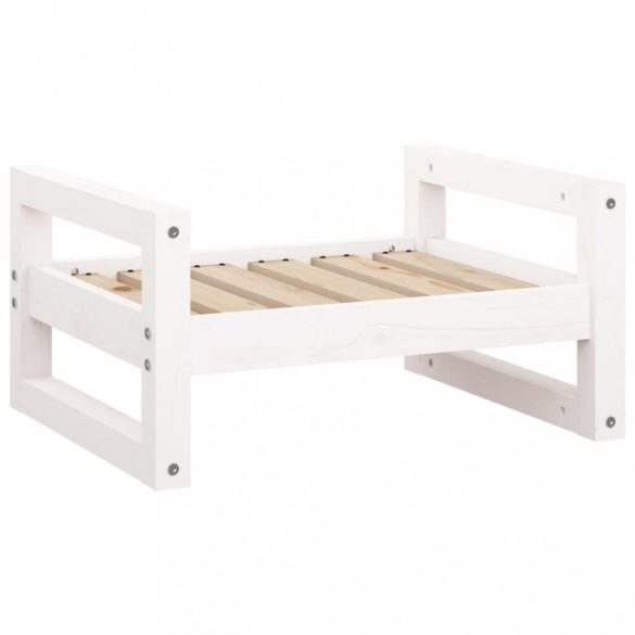 fehér tömör fenyőfa kutyaágy 55,5x45,5x28 cm