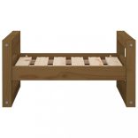 mézbarna tömör fenyőfa kutyaágy 55,5x45,5x28 cm