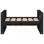 fekete tömör fenyőfa kutyaágy 55,5x45,5x28 cm