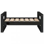 fekete tömör fenyőfa kutyaágy 65,5 x 50,5 x 28 cm