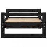 fekete tömör fenyőfa kutyaágy 65,5 x 50,5 x 28 cm