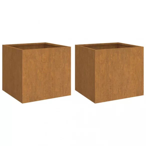 2 db corten acél növénytartó 32 x 30 x 29 cm