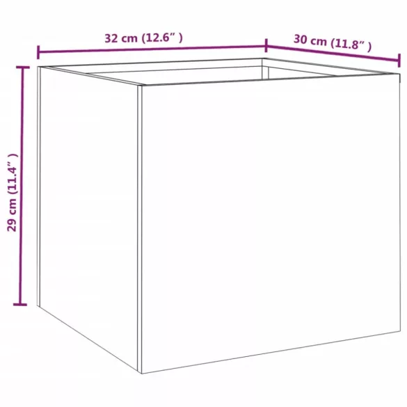 2 db corten acél növénytartó 32 x 30 x 29 cm