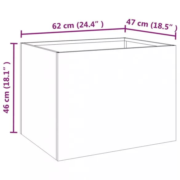 corten acél növénytartó 62x47x46 cm