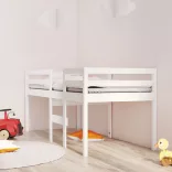fehér tömör fenyőfa magasított ágy 75x190 cm