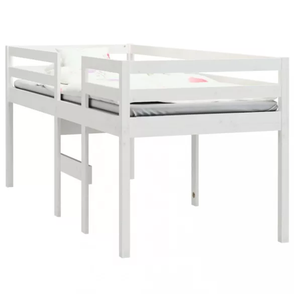 fehér tömör fenyőfa magasított ágy 75x190 cm