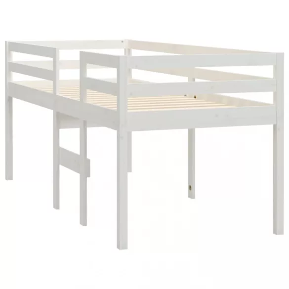 fehér tömör fenyőfa magasított ágy 75x190 cm