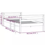 tömör fenyőfa ágy matrac nélkül 90 x 200 cm