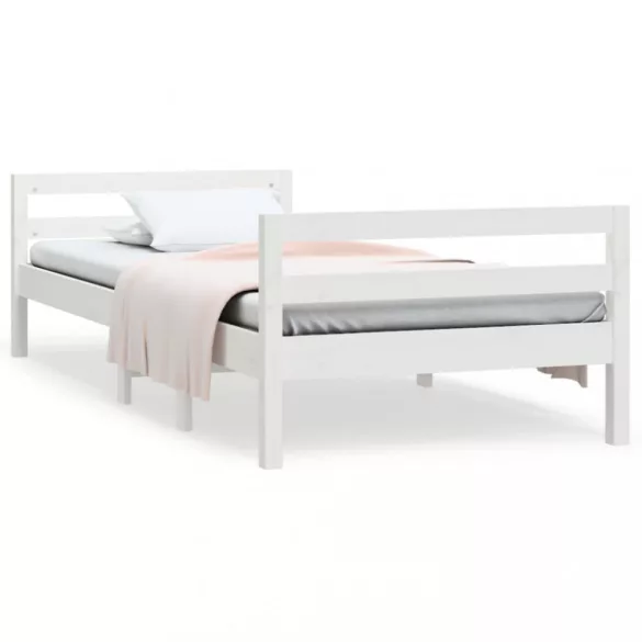 fehér tömör fenyőfa ágykeret matrac nélkül 90 x 190 cm