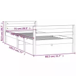 tömör fenyőfa ágy matrac nélkül 75 x 190 cm