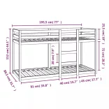 fehér tömör fenyőfa emeletes ágy 75x190 cm
