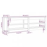 fehér tömör fenyőfa cipőtároló pad 160x36,5x50 cm
