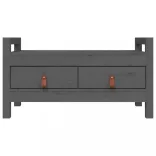 szürke tömör fenyőfa előszoba pad 80 x 40 x 43 cm