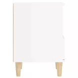 2 db magasfényű fehér éjjeliszekrény 40x35x50 cm